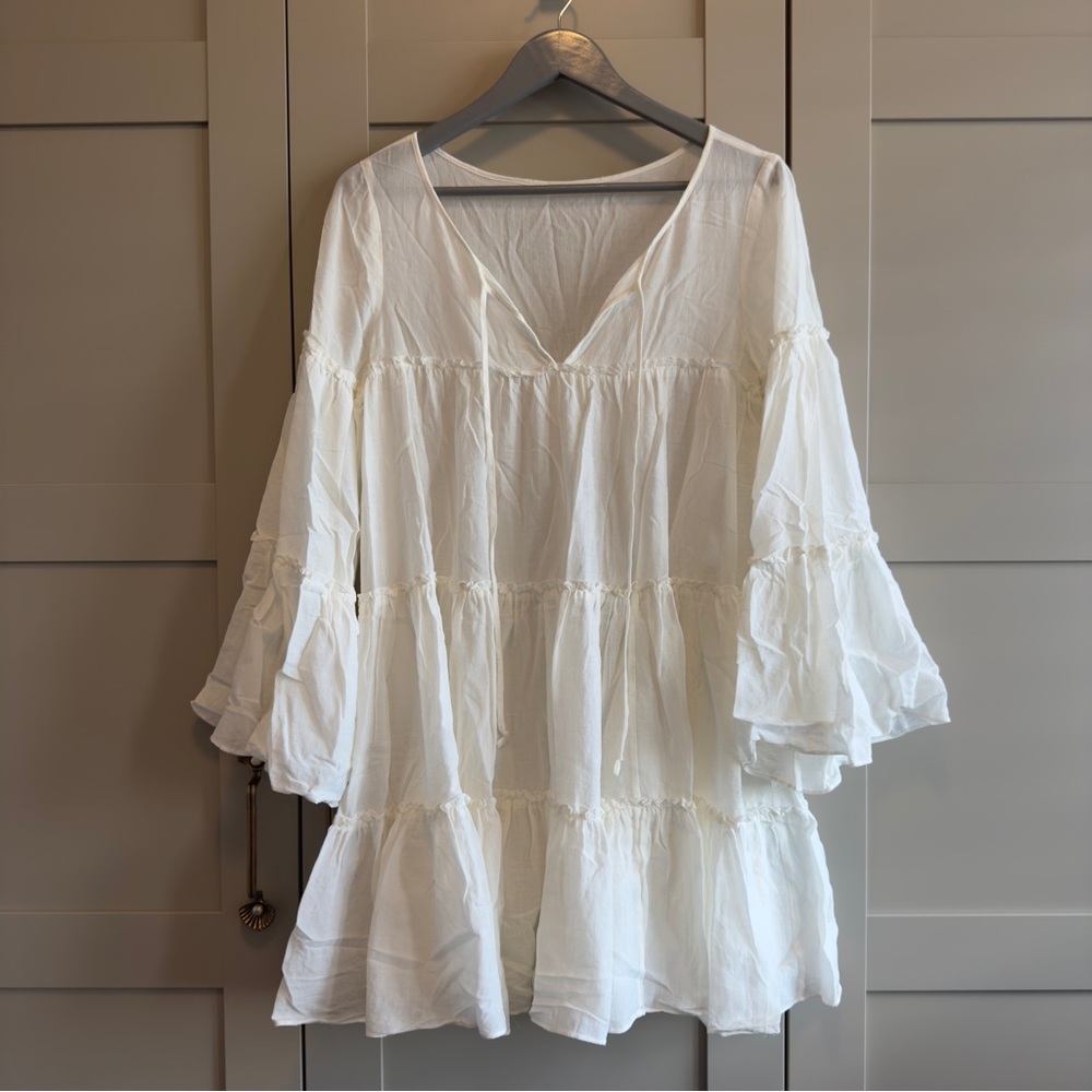 BCBG Max Azria Susie White Cotton Sundress